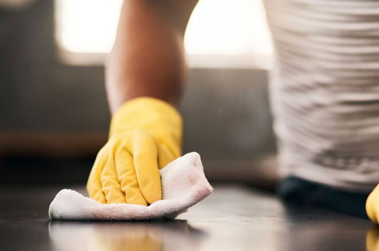 Cleaning or dusting in excess