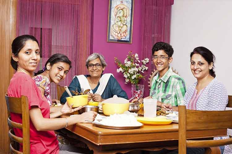 Dinner with friends and family