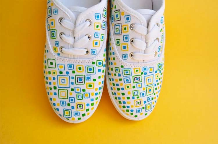 Hand painted art work onmsneakers